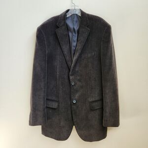 Dockers Blazer Jacket Men's 46L Corduroy Sport Coat Gray Lined Office Wedding